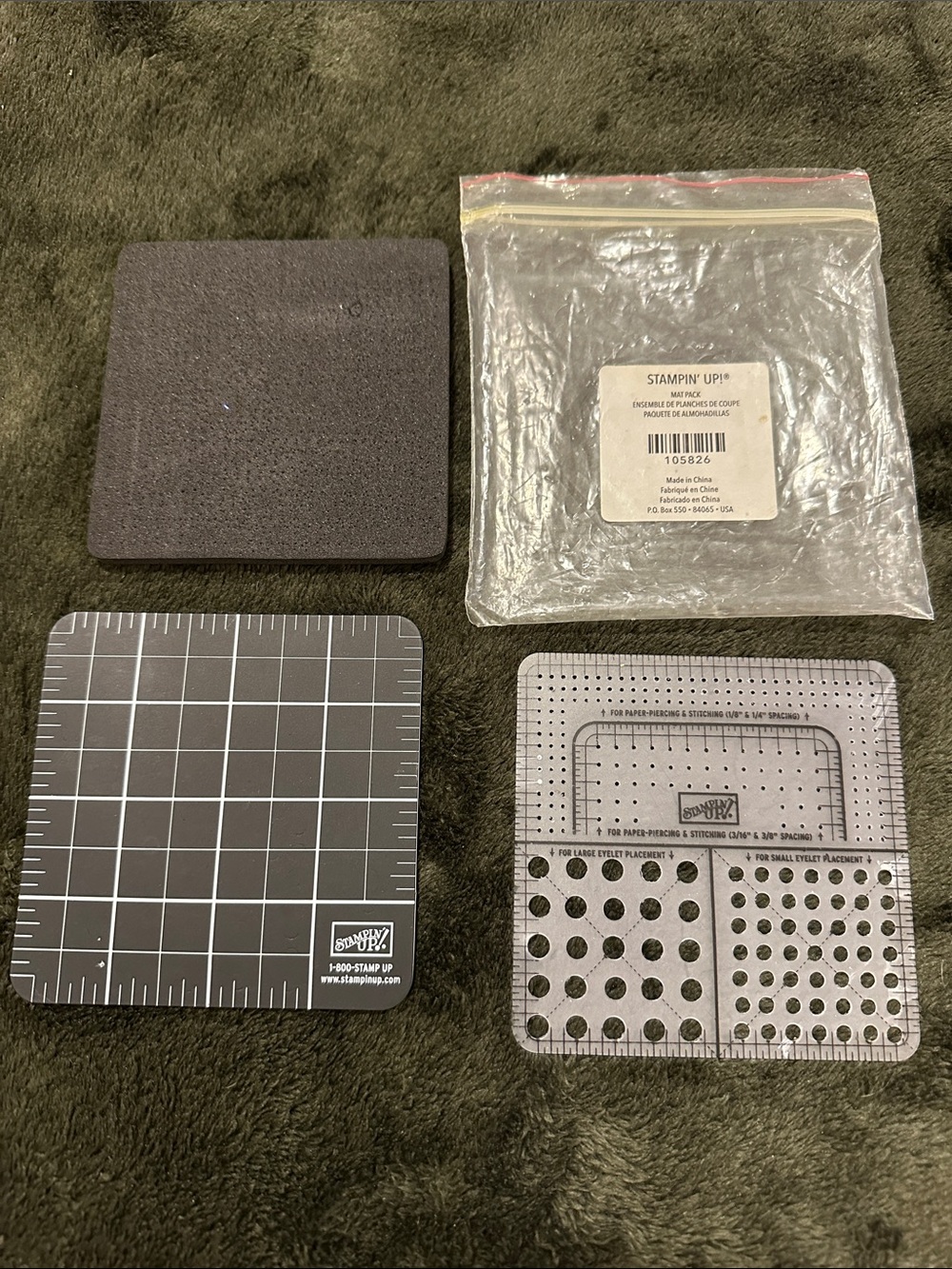 Stampin' Up! Mat Pack- Black Grid Mat with Template for Piercing and Eyelets